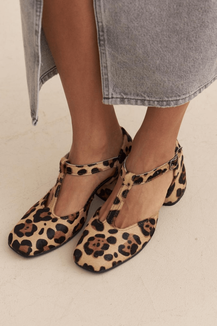 Leopard T-Strap Heels